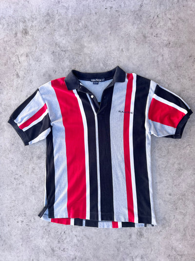 Vintage Nautica Striped Polo Shirt (L)