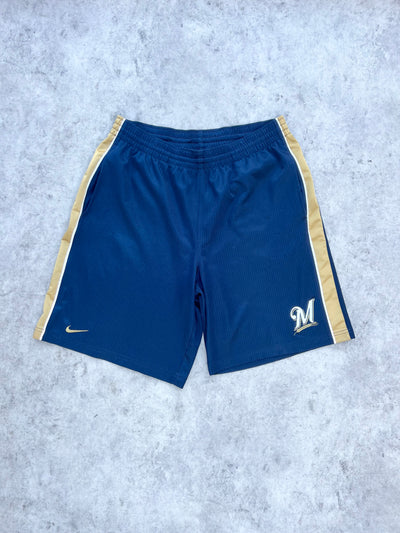 Vintage Nike MLB Milwaukee Brewers Ribbed Shorts (34”)