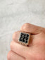 Room 101 Original 9 Stone Black Dimond Signet Ring