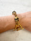 ROOM101 GOLD PLATED STAINLESS STEEL SKULL LINK BRACELET, 9.5"