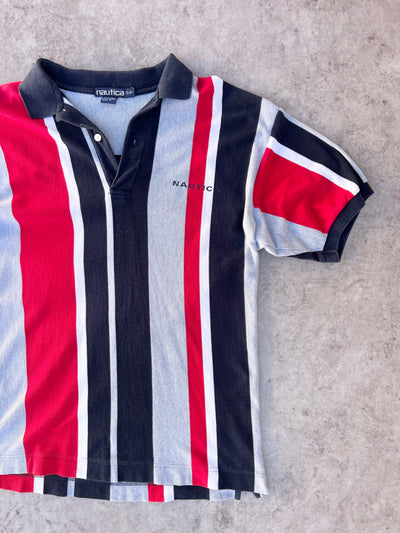 Vintage Nautica Striped Polo Shirt (L)